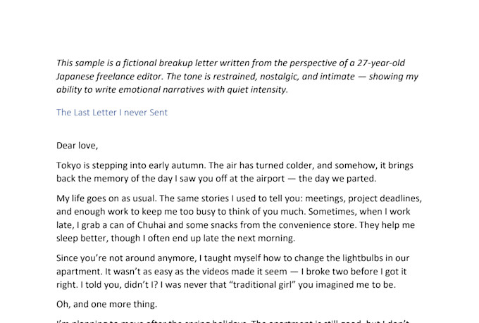 write captivating short stories and emotional ghostwriting